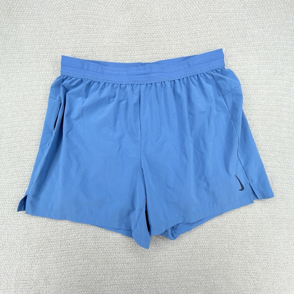 Nike Yoga 2-in-1 Training Shorts Mens 3XL Blue‎ Lined Performance Gym Running